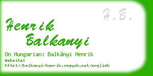 henrik balkanyi business card