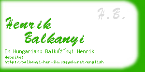 henrik balkanyi business card